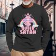 Queer Satan Baphomet Nicht-Binäre Geschlechtsflüssigkeit Queer Pride Langarmshirts Geschenke für alte Männer