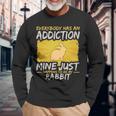 Rabbit Addiction Farm Animal Lover Long Sleeve T-Shirt Gifts for Old Men