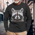Raccoon Vintage Polygon Raccoon Langarmshirts Geschenke für alte Männer
