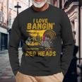Red Heads Adult Humor Turkey Hunting Long Sleeve T-Shirt Gifts for Old Men