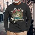 Reel Cool Grandpa Fishing Vintage Retro Father's Day Dad Long Sleeve T-Shirt Gifts for Old Men