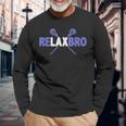 Relax Bro Lacrosse Player Coach Lax Joke Quote Graphic Long Sleeve T-Shirt Gifts for Old Men