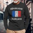 Republique Francaise Vintage French Flag Long Sleeve T-Shirt Gifts for Old Men