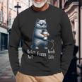 Retire From Work Not From Life Anymore Cat Retirement Long Sleeve T-Shirt Gifts for Old Men