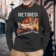 Retirement 2024 Retired 2024 Not My Problem Anymore Cute Cat Long Sleeve T-Shirt Gifts for Old Men