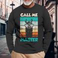 Retro Bulldogge Call Me Master Langarmshirts, Coole Hunde Liebhaber Mode Geschenke für alte Männer
