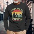 Retro Dad And Son Fishing Partners For Life Fathers Day Long Sleeve T-Shirt Gifts for Old Men