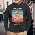 Retro Labrador Dog Eat Sleep Yoga Repeat Vintage Yoga Long Sleeve T-Shirt Gifts for Old Men