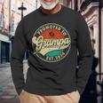 Retro Promoted To Grampa 2024 Family Father's Day Long Sleeve T-Shirt Gifts for Old Men