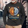 Retro Total Solar Eclipse Noblesville Indiana Long Sleeve T-Shirt Gifts for Old Men