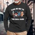 Retro Take Me Out Tothe Ball Game Baseball Hot Dog Bat Ball Long Sleeve T-Shirt Gifts for Old Men