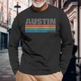 Retro Vintage Austin Texas Long Sleeve T-Shirt Gifts for Old Men