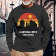 Retro Vintage Cathedral Rock Sedona Skyline Arizona Long Sleeve T-Shirt Gifts for Old Men
