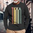 Retro Vintage Texas Colorful Cute Texan Roots Long Sleeve T-Shirt Gifts for Old Men