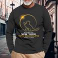 Rochester New York Cat Total Solar Eclipse 2024 Long Sleeve T-Shirt Gifts for Old Men