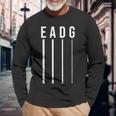 Rock Music Band Bass Player Guitare Basse – Eadg 4 Cordes T-shirt à manches longues Cadeaux pour les vieillards