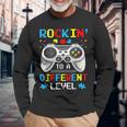 Rockin To Different Level Game Autism Awareness Gaming Gamer Long Sleeve T-Shirt Gifts for Old Men