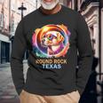 Round Rock Texas Total Solar Eclipse 2024 Labrador Retriever Long Sleeve T-Shirt Gifts for Old Men