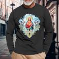Sacred Heart Of Jesus Christ Vintage Cross Catholic Long Sleeve T-Shirt Gifts for Old Men