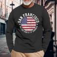 San Francisco USA-Flaggen-Design Schwarz Langarmshirts, Städteliebe Mode Geschenke für alte Männer