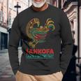 Sankofa African Bird Learn From The Past Black History Month Long Sleeve T-Shirt Gifts for Old Men