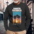 Santa Mónica California Summer Palm Holiday Usa Camiseta de manga larga Regalos para ancianos