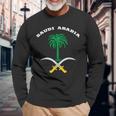 Saudi Arabia Coat Of Arms Flag Souvenir Riyadh Long Sleeve T-Shirt Gifts for Old Men