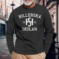 Schwarzes Hillerska Skolan 1901 Langarmshirts, Historisches Design Tee Geschenke für alte Männer