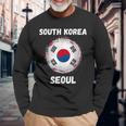 Seoul South Korea Retro Vintage Korean Flag Souvenirs Long Sleeve T-Shirt Gifts for Old Men