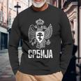 Serbia Serbian Serb Srbija Eagle Langarmshirts Geschenke für alte Männer