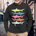 Shark Vintage Summer Beach Surfer Langarmshirts Geschenke für alte Männer