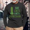 She Likes My Leprechaun St Patrick's Couple Long Sleeve T-Shirt Gifts for Old Men