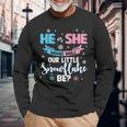 He Or She What Will Our Little Snowflake Be Gender Reveal Long Sleeve T-Shirt Gifts for Old Men