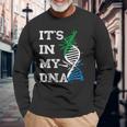 Sierra Leone It's In My Dna Siera Leonean Roots Flag Long Sleeve T-Shirt Gifts for Old Men