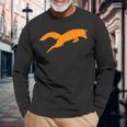 Silhouette Fox Fox AnimalLong Sleeve T-Shirt Gifts for Old Men