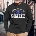 I Slipped One Past The Goalie Hockey Dad Pregnancy Reveal Long Sleeve T-Shirt Gifts for Old Men