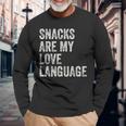 Snacks Are My Love Language Valentines Day Toddler Long Sleeve T-Shirt Gifts for Old Men