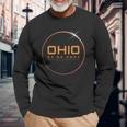 Solar Eclipse 2024 Ohio Total Eclipse Totality Graphic Long Sleeve T-Shirt Gifts for Old Men