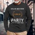 Solar Eclipse 2024 Solar-Bration Party Buffalo New York Long Sleeve T-Shirt Gifts for Old Men