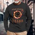 Solar Eclipse 2024 Texas Usa State Totality Path Souvenir Long Sleeve T-Shirt Gifts for Old Men