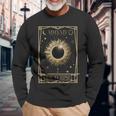 Solar Eclipse 2024 Total Eclipse Astronomy Tarot Card Long Sleeve T-Shirt Gifts for Old Men