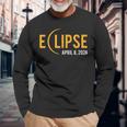 Solar Eclipse 2024 Total Solar Eclipse Phases April 8 2024 Long Sleeve T-Shirt Gifts for Old Men