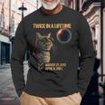 Solar Eclipse Cat Twice In Lifetime 2024 Solar Eclipse Long Sleeve T-Shirt Gifts for Old Men