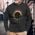 Solar Eclipse Trex Dinosaur Wearing Solar Eclipse Glasses Long Sleeve T-Shirt Gifts for Old Men