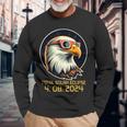 Solar Eclipsetwice In Lifetime 2024 Solar Eclipse Bald Eagle Long Sleeve T-Shirt Gifts for Old Men