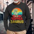 Sophia Saurus Family Reunion Last Name Team Custom Long Sleeve T-Shirt Gifts for Old Men