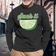 Sour Lime Suck It Citrus Lime Long Sleeve T-Shirt Gifts for Old Men