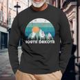 South Dakota State Retro Vintage Long Sleeve T-Shirt Gifts for Old Men