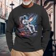 Space Astronaut Gaming System Planets Astronaut Gamer Long Sleeve T-Shirt Gifts for Old Men