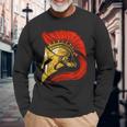 Spartan Warrior Helmet Ancient Greek Mythology Roman History Long Sleeve T-Shirt Gifts for Old Men